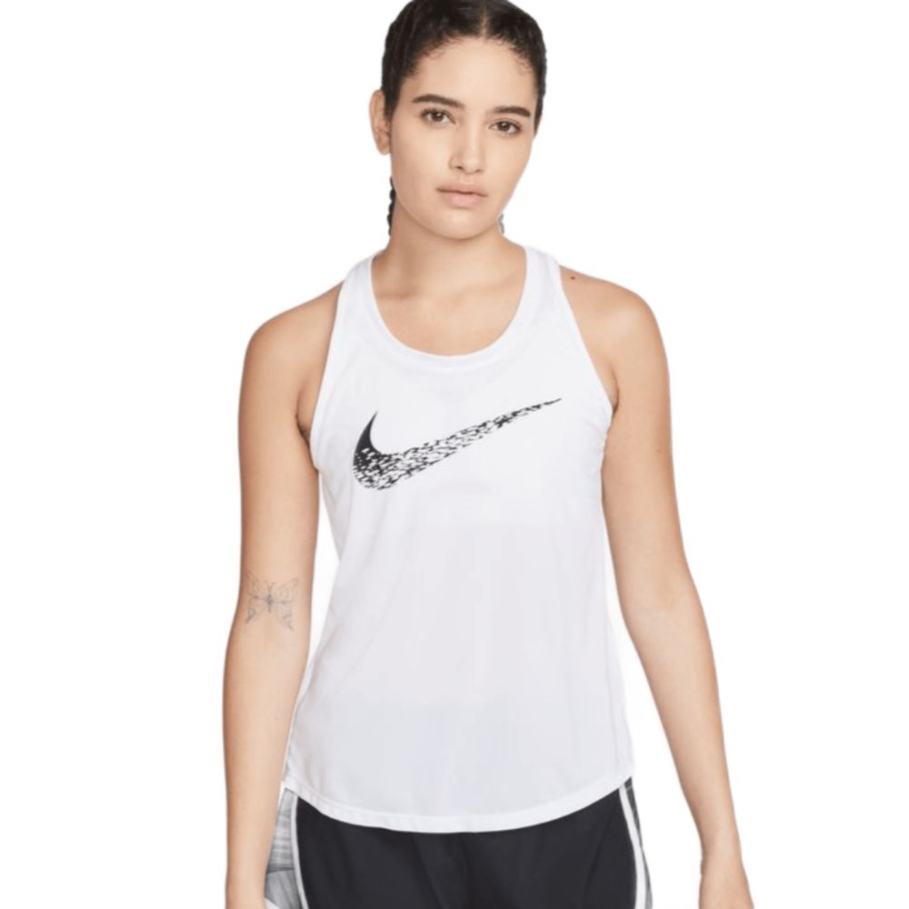 Nike Women's White Swoosh Run Tank Size Medium