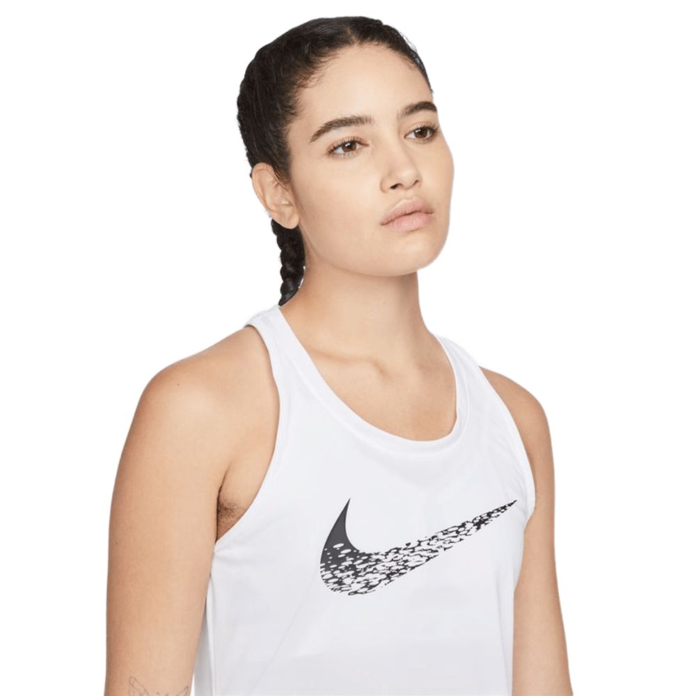 Nike Women's White Swoosh Run Tank Size Medium