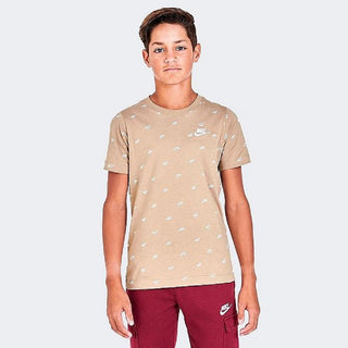 Nike Kid's Sportswear Futura Allover Print T-Shirt Brown Size X-Large
