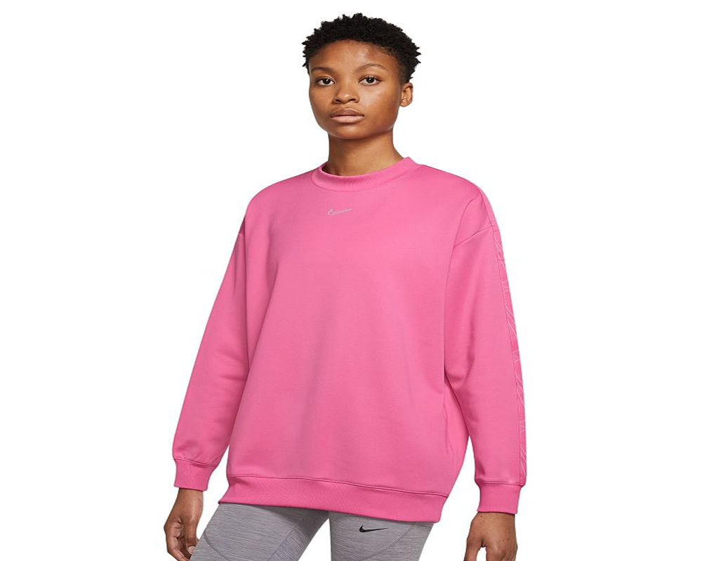 Nike Women's Therma IT All Time Fleece Crewneck Sweatshirt Pink Size Medium
