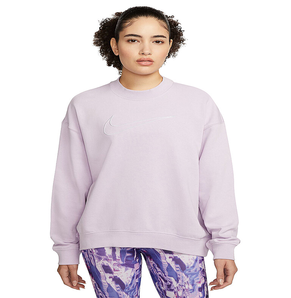 Nike Women's Dri FIT Get Fit Crewneck Training Sweatshirt Pink Size Large