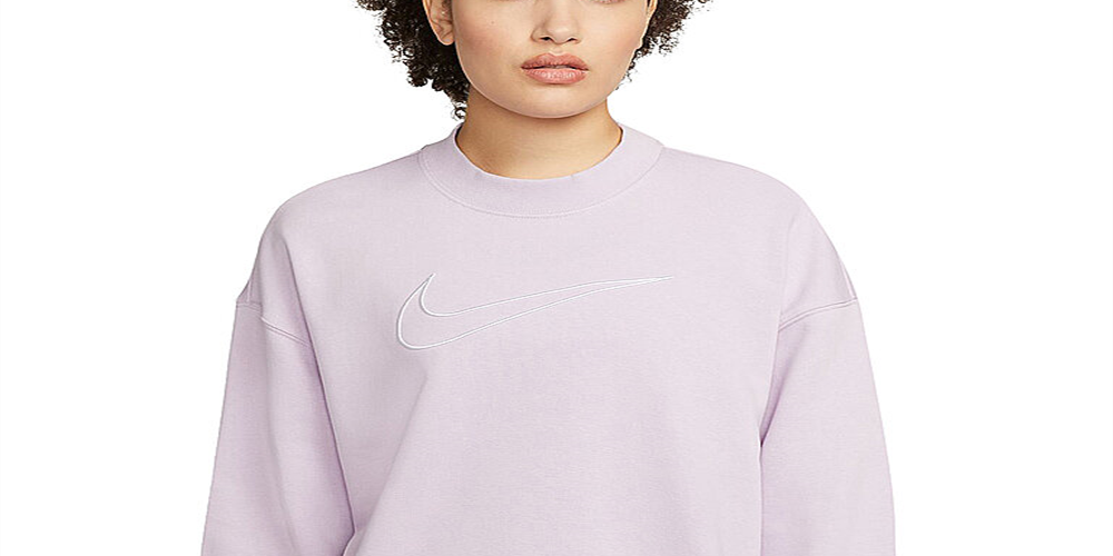 Nike Women's Dri FIT Get Fit Crewneck Training Sweatshirt Pink Size Large