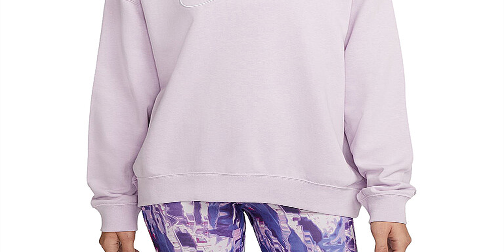 Nike Women's Dri FIT Get Fit Crewneck Training Sweatshirt Pink Size Large