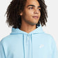 Nike Men's Club Zip Up Logo Hoodie Blue Size X-Large
