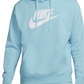 Nike Women's Sportswear Club Fleece Logo Hoodie Blue Size Large