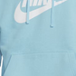Nike Women's Sportswear Club Fleece Logo Hoodie Blue Size Large