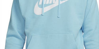 Nike Women's Sportswear Club Fleece Logo Hoodie Blue Size Large