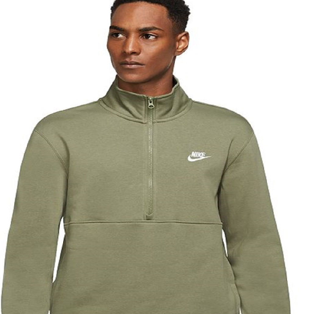 Nike Women's Sportswear Club Half Zip Pullover Green Size Medium