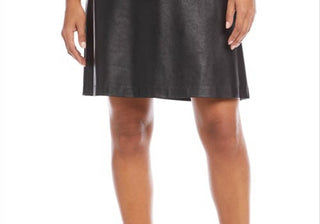 Karen Kane Medium Black Faux Leather A-Line Skirt