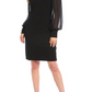 Karen Kane Women's Chiffon Long Sleeve Dress Black Size X-Large