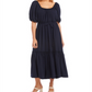 Karen Kane Womens Cocktail Midi Fit & Flare Dress Blue