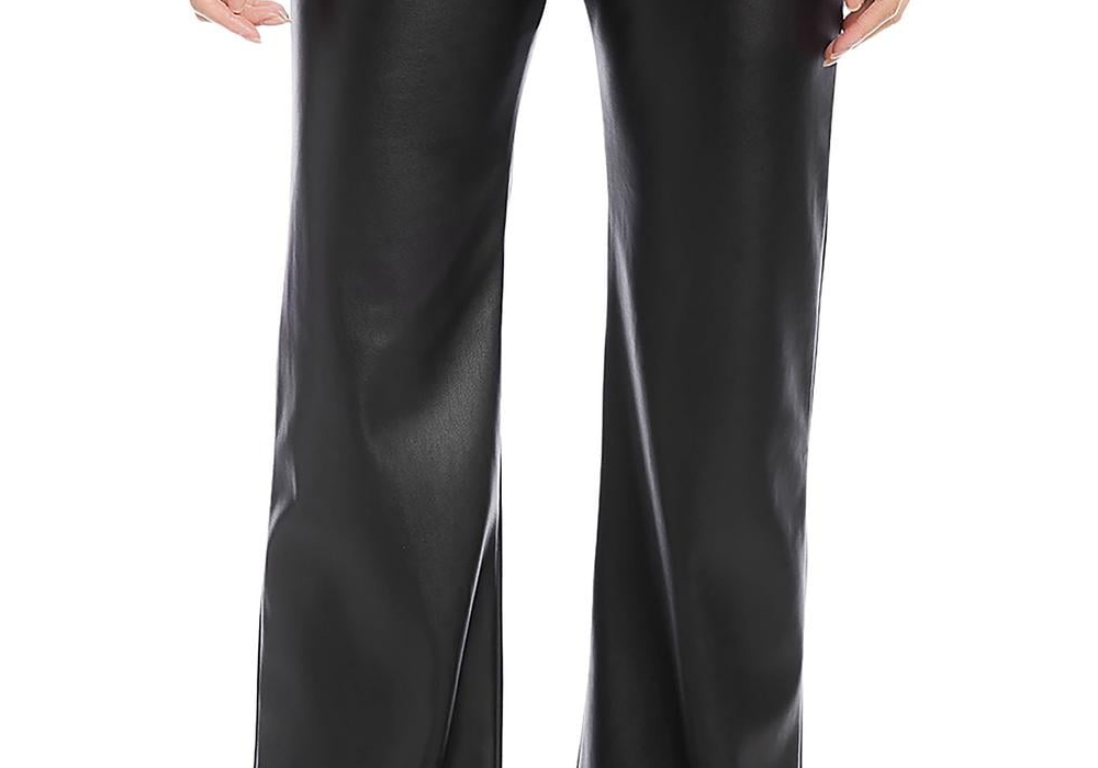 Karen Kane Wide Leg Faux Leather Pants Black