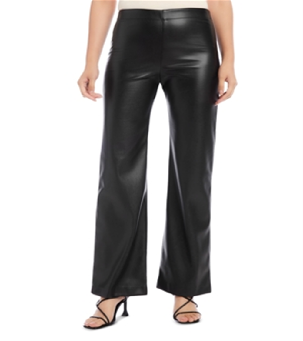 Karen Kane Wide Leg Faux Leather Pants Black