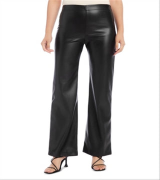 Karen Kane Wide Leg Faux Leather Pants Black