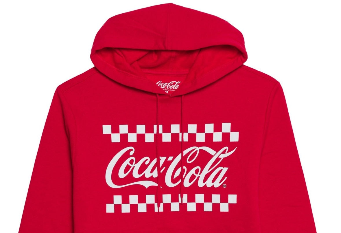 Hybrid Apparel Men's Classic Coke Hooded Fleece Sweatshirt Red Size Large