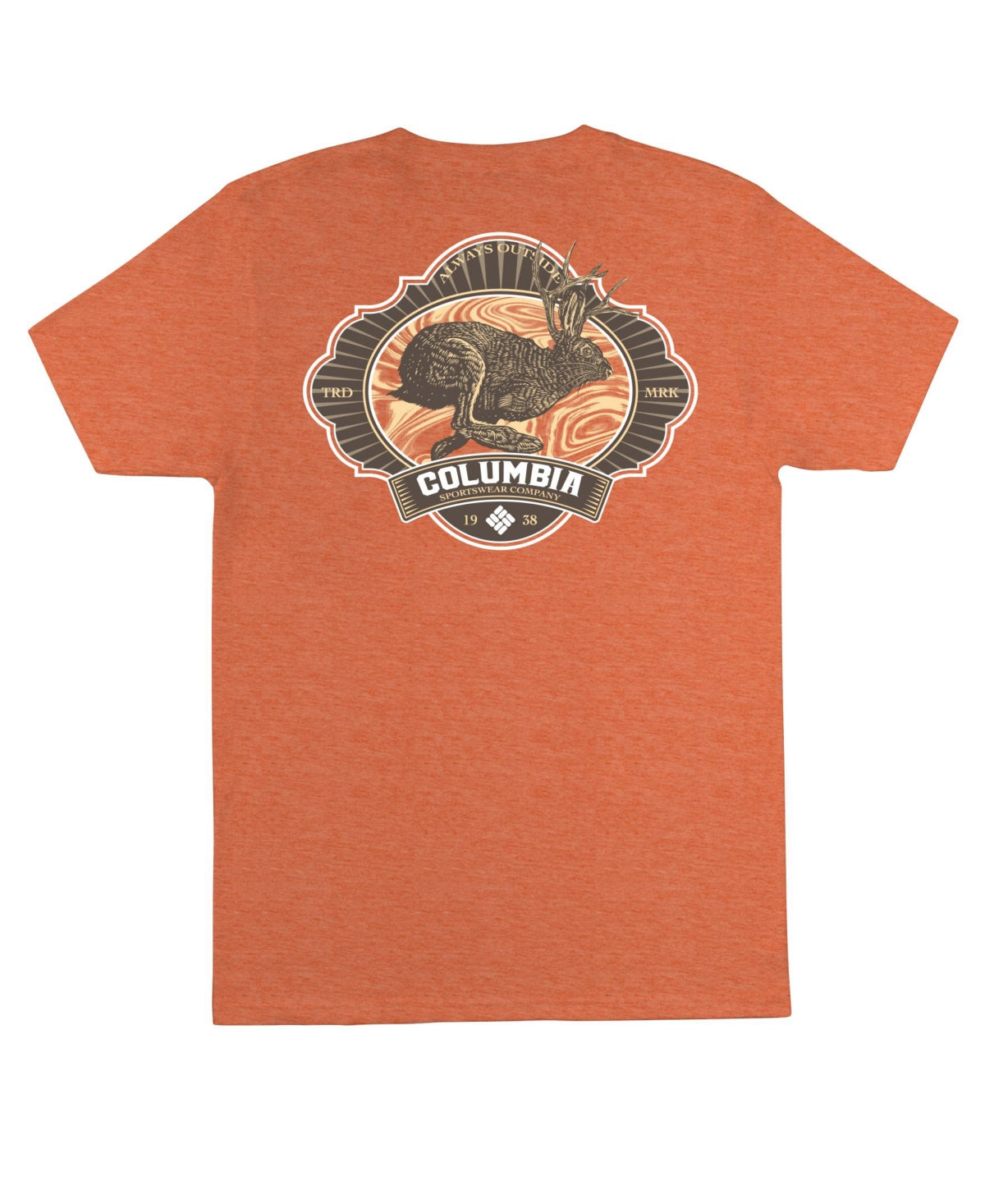 Columbia Men's Casual Crewneck Graphic T-Shirt Orange Size Small