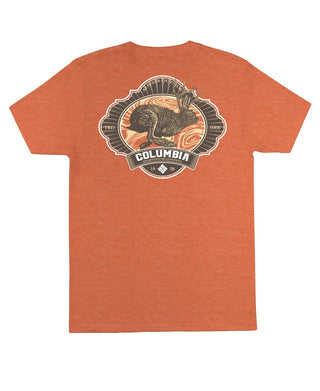 Columbia Men's Casual Crewneck Graphic T-Shirt Orange Size Small
