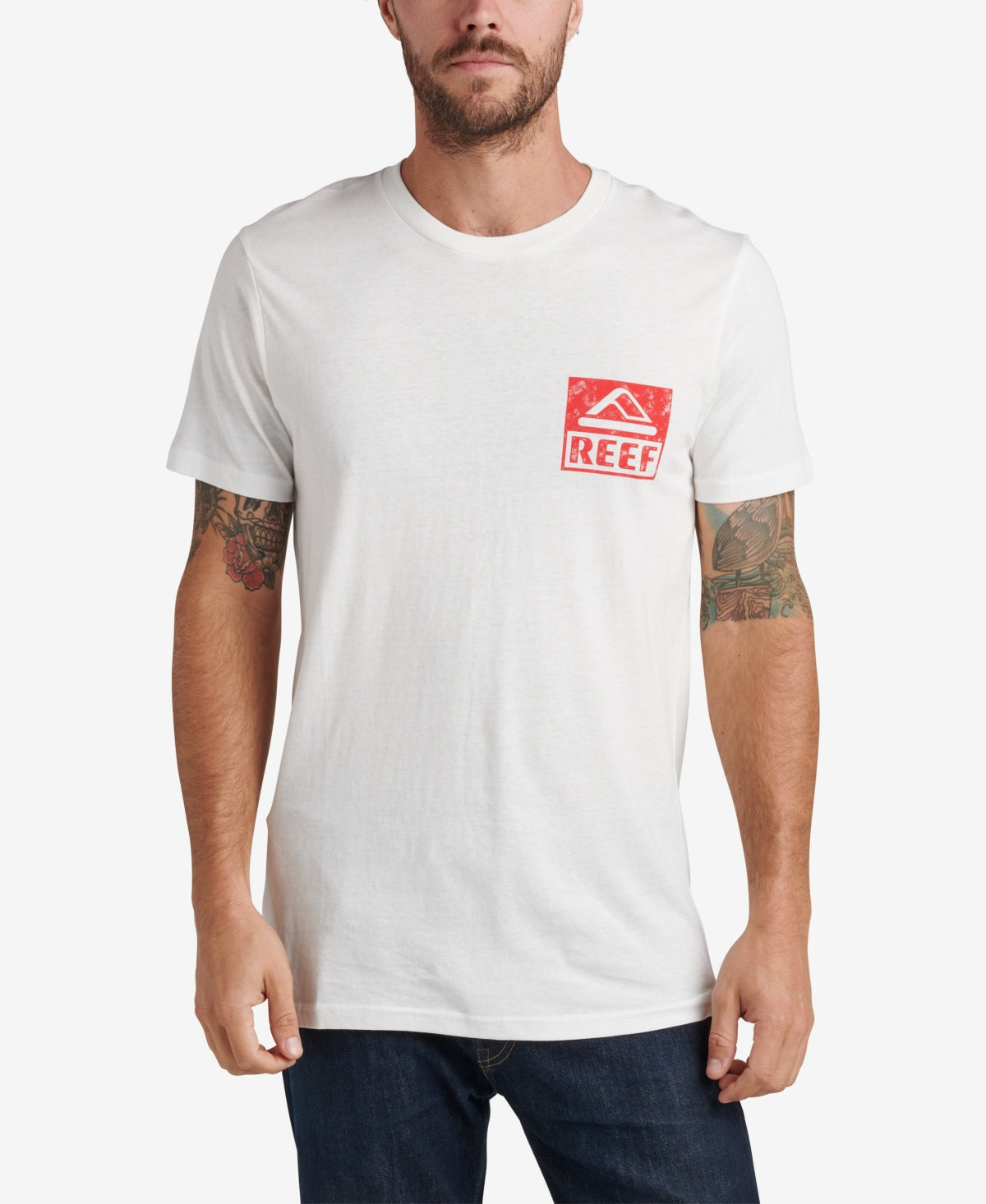 Reef Men's Wellie Graphic T-shirt White Size Small
