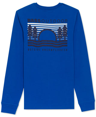 Bass Outdoor Men's Long Sleeve Tunnel Graphic T-Shirt Blue Size Medium