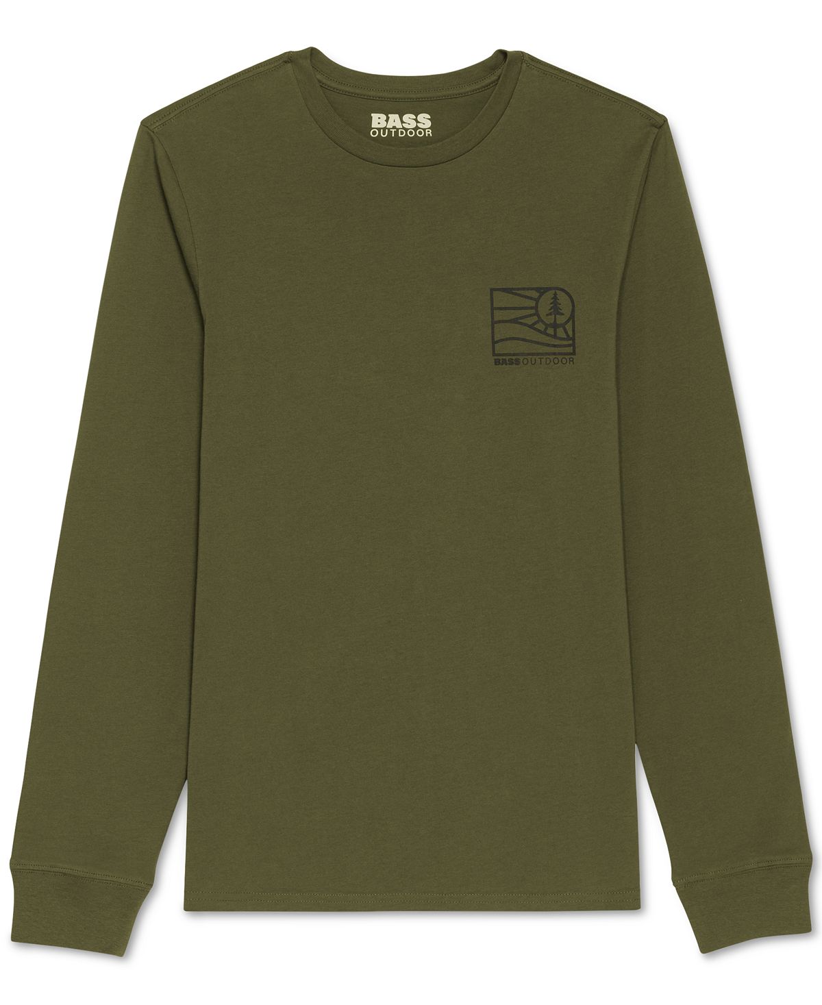Bass Outdoor Men's Alpha Long Sleeve Graphic T-Shirt Green Size Large