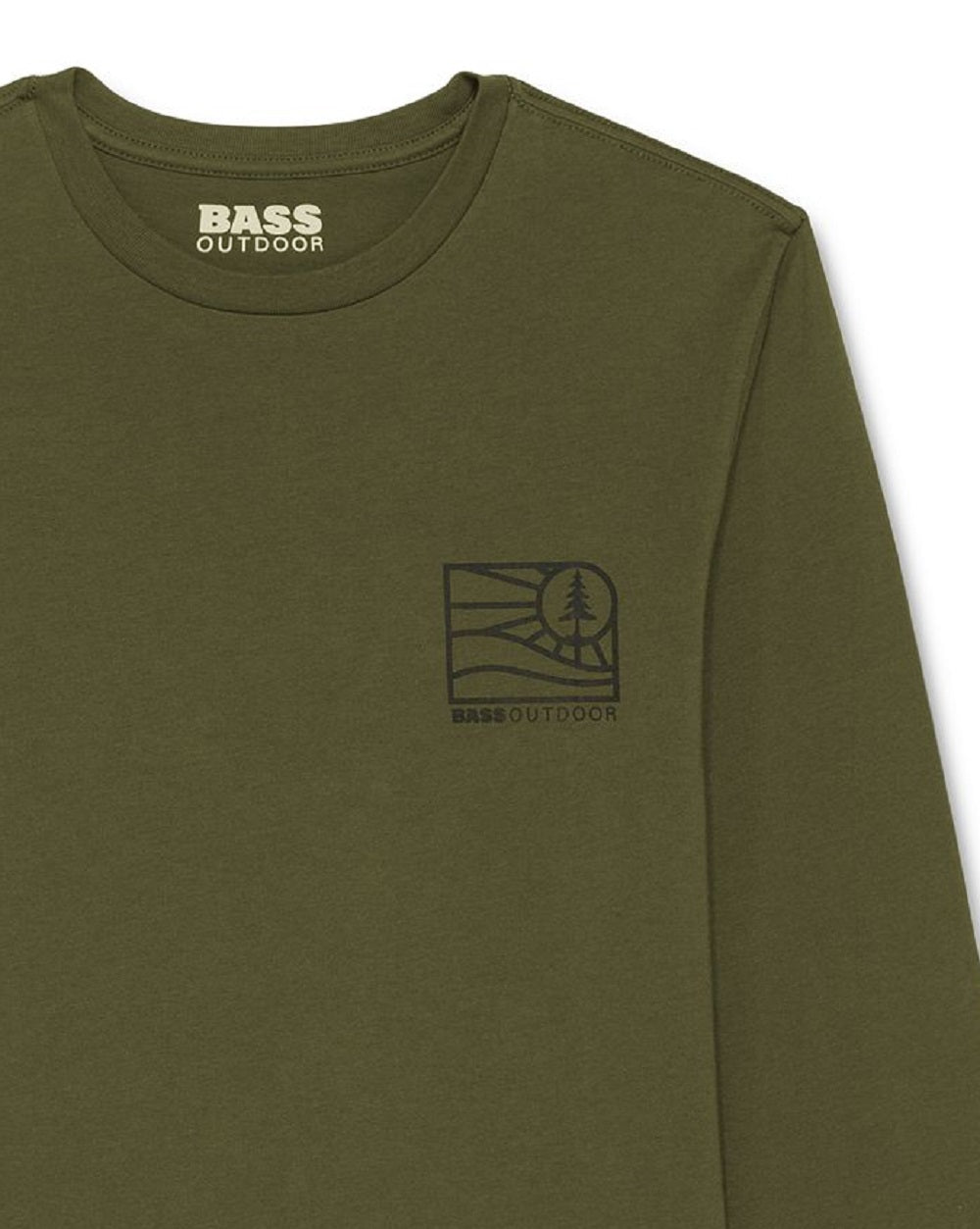 Bass Outdoor Men's Alpha Long Sleeve Graphic T-Shirt Green Size Large