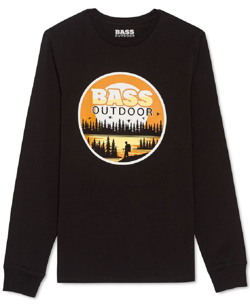 Bass Outdoor Men's Golden Graphic Long Sleeve T-Shirt Black Size Medium