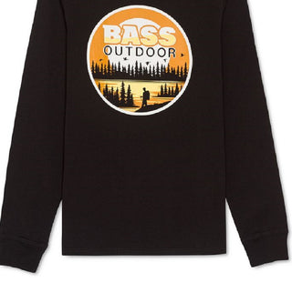 Bass Outdoor Men's Golden Graphic Long Sleeve T-Shirt Black Size Medium