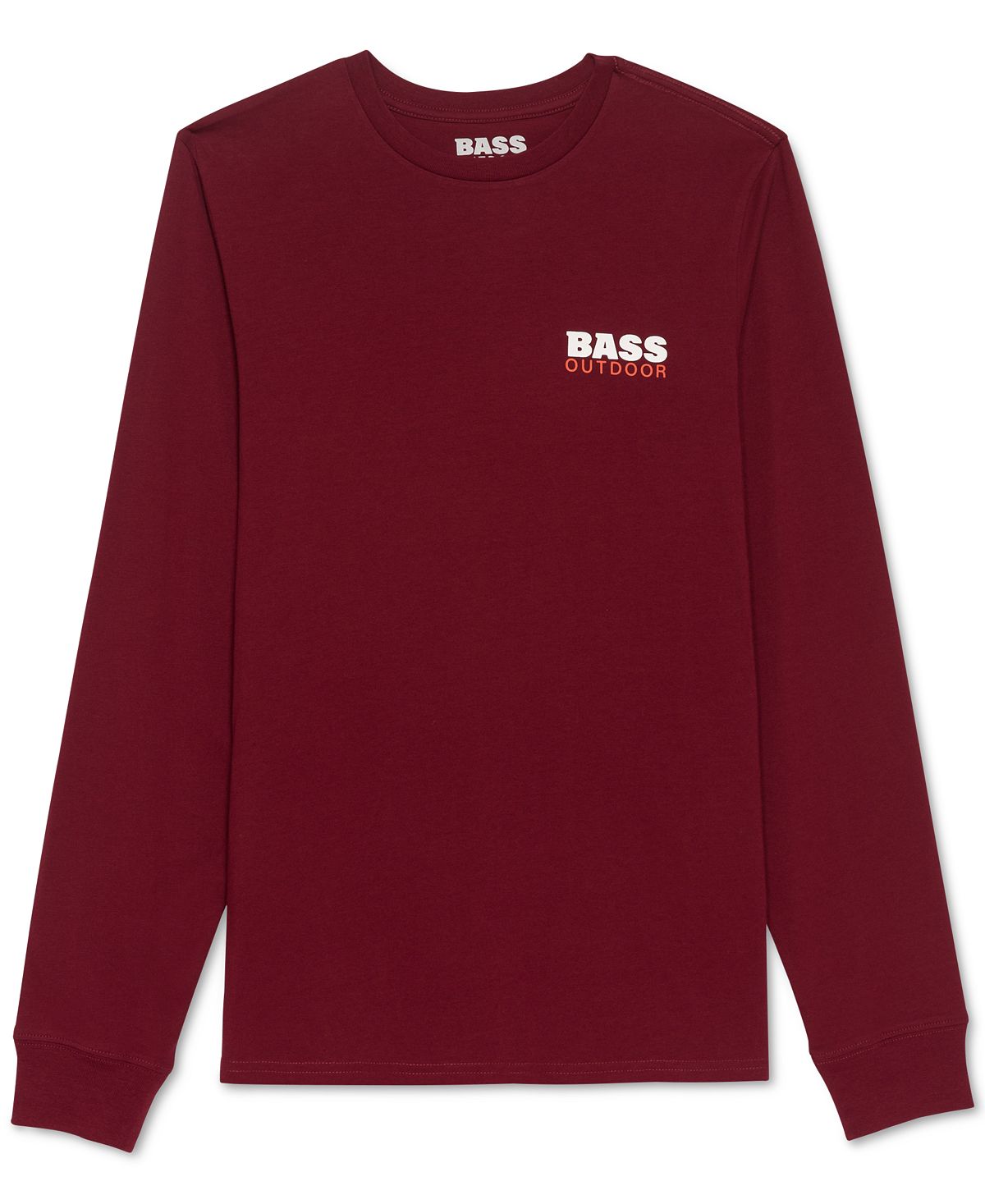 Bass Outdoor Men's Tent Graphic Long Sleeve T-Shirt Red Size Large
