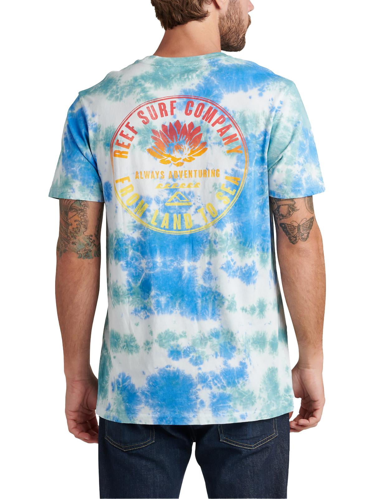Reef Men's Adventure Short Sleeve Graphic T-shirt Blue