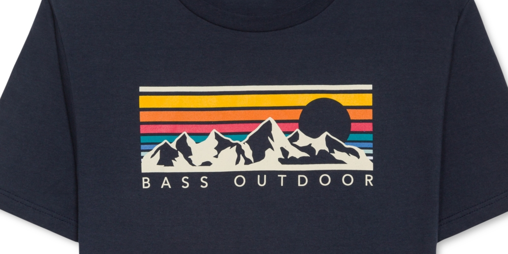 Bass Outdoor Men's Boxed Mountain Graphic T-Shirt Blue Size -2XL