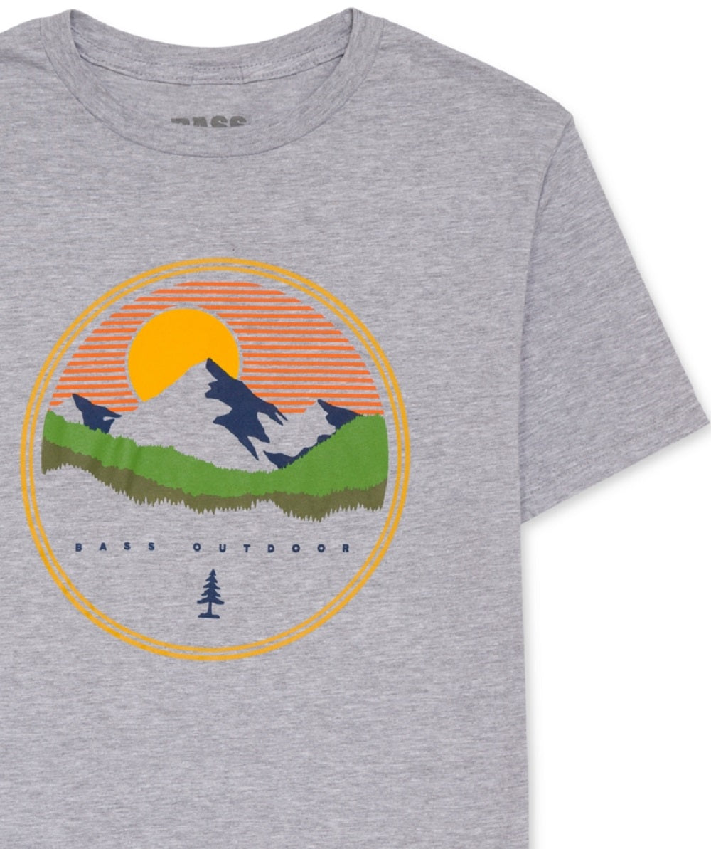 Bass Outdoor Men's Sun Scene Graphic T-Shirt Gray Size XX-Large