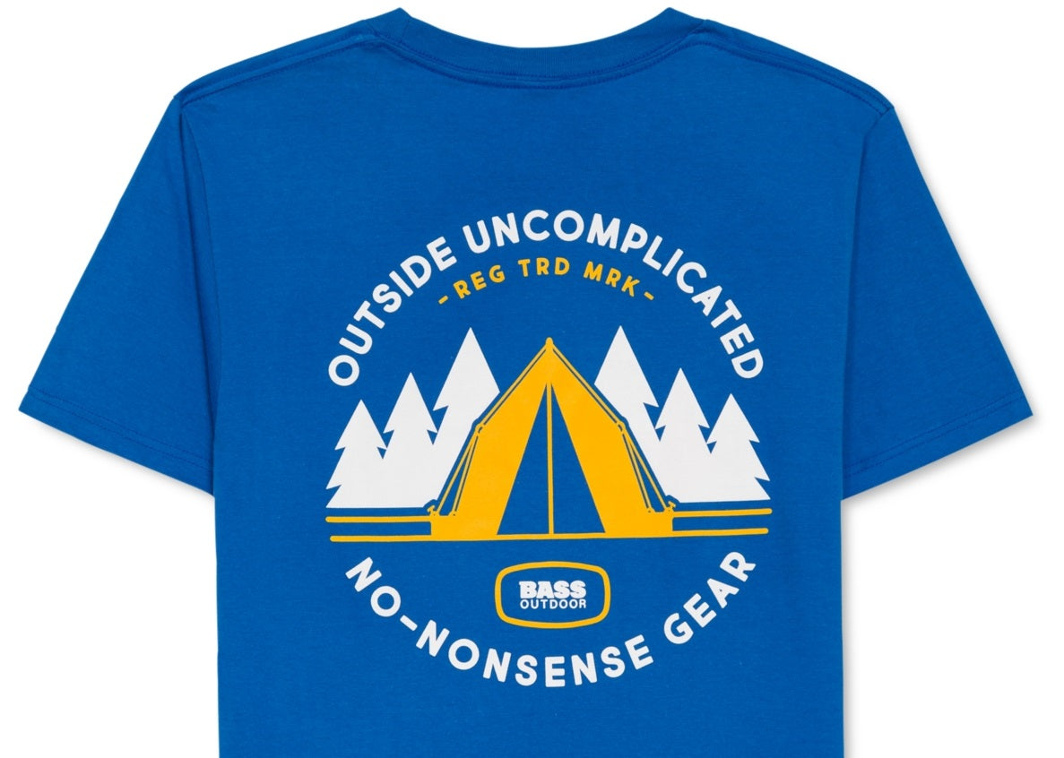 Bass Outdoor Men's Tent Graphic T-Shirt Blue Size X-Large