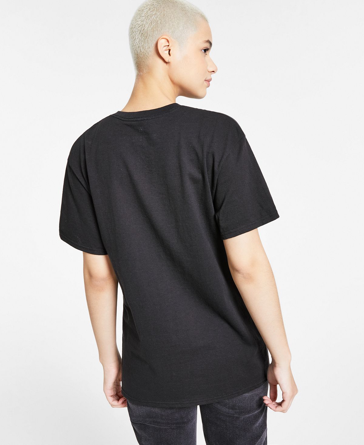 Junk Food Juniors' Butterfly Graphic T-Shirt Black Size Medium