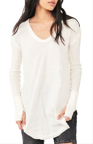Free People Women's Colby Raw Edge Top White Size X-Small