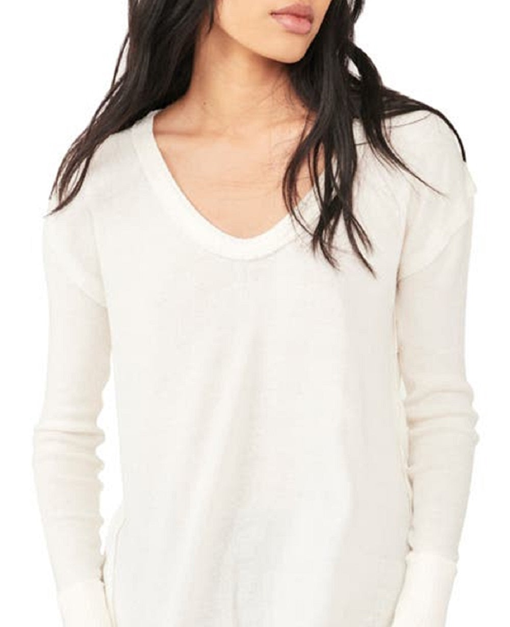 Free People Women's Colby Raw Edge Top White Size X-Small