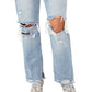 Free People Women's Distressed Tapered Baggy Boyfriend Jeans Blue Size 30