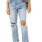Free People Women's Distressed Tapered Baggy Boyfriend Jeans Blue Size 30
