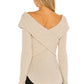 Free People Women's Marley Off The Shoulder Rib Top Brown Size Large