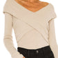 Free People Women's Marley Off The Shoulder Rib Top Brown Size Large