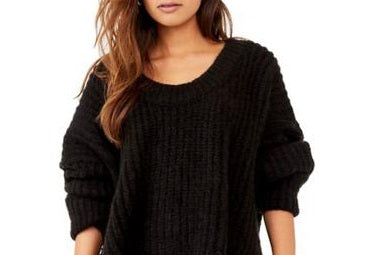 Free People Women's Bell V Neck Sweater Black Size X-Small