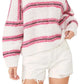 Free People Women's Hockley Alpaca Blend Striped Sweater White Size X-Small