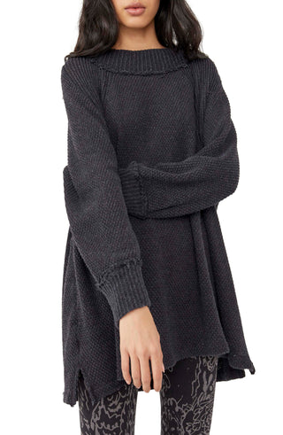 Free People Women's She's A Keeper Mock Neck Top Black Size Large