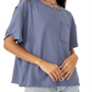 Free People Women's Care Fp Oversize Pocket T-Shirt Blue Size X-Small