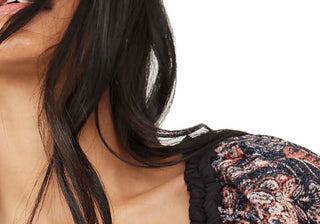 Free People Black Velvet Blouse - Size Medium