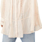 Free People Women's Mikaela Button Up Cotton Tunic Brown Size Medium