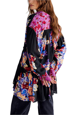 Free People Women's Brunch A Bunch Tunic Shirt Black Size Small