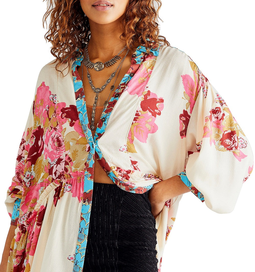 Free People Women's Brunch A Bunch Tunic Shirt White Size X-Small