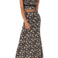 Free People Women's Floral Crop Top & Maxi Skirt Black Size 4