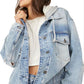 Free People Women's Flawless Hooded Denim Jacket Blue Size X-Small
