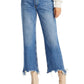 Free People Women's Maggie Ripped Crop Straight Leg Jeans Blue Size 30